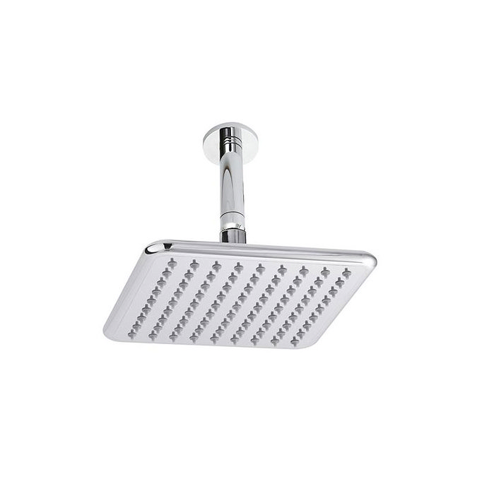 Ultra 200mm Square Shower Head & Ceiling Mounted Arm - Chrome - HEAD91-A3220 Large Image