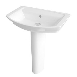 Hudson Reed Maya 650mm Basin 1TH & Full Pedestal Large Image