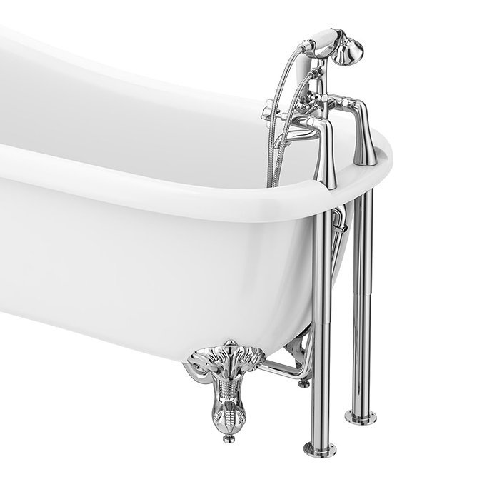 Nuie Bloomsbury Bath Shower Mixer with Extended Leg Set - Chrome Feature Large Image