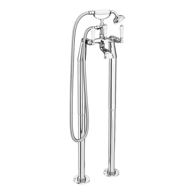 Nuie Bloomsbury Bath Shower Mixer with Extended Leg Set - Chrome Large Image