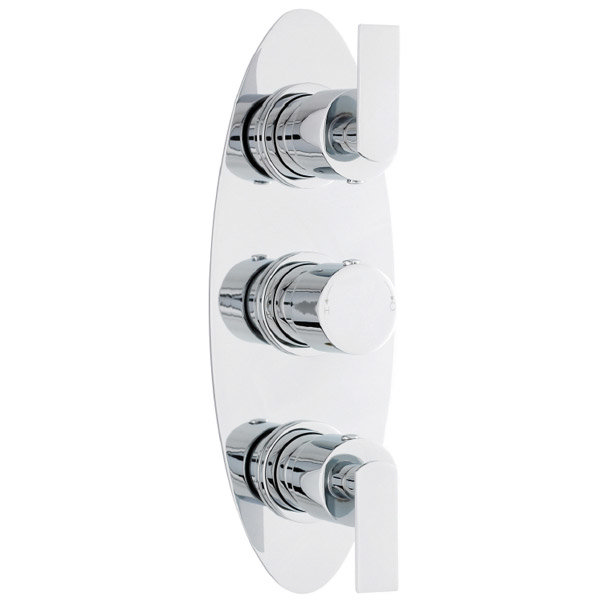 Ultra Charm Concealed Thermostatic Triple Shower Valve - Oval Plate - CHRV03 Large Image