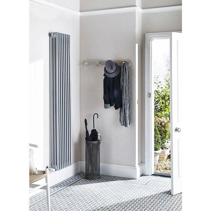 Ultra Colosseum Triple Column Radiator 1800 x 381mm - High Gloss Silver - HXS12 Feature Large Image