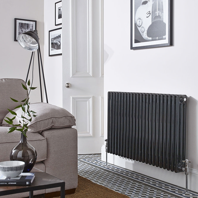 Ultra Colosseum Triple Column Radiator 600 x 1011mm - High Gloss Black - HXB06 Feature Large Image
