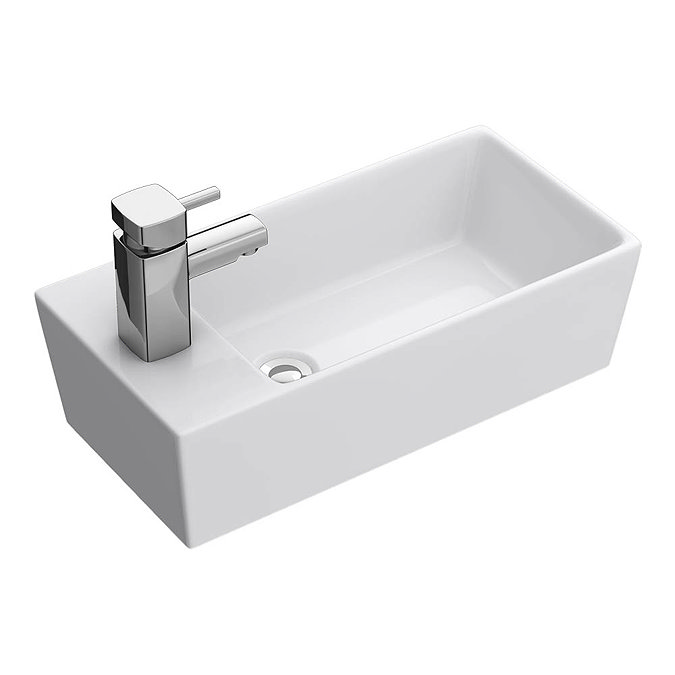 Nuie Compact Rectangular Counter Top Ceramic Basin - BAS002 Large Image