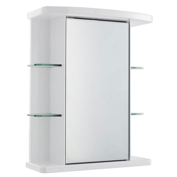 Ultra Congress Single Mirror Cabinet with Light, Shaving Socket and Digital Clock - LQ373 Large Imag