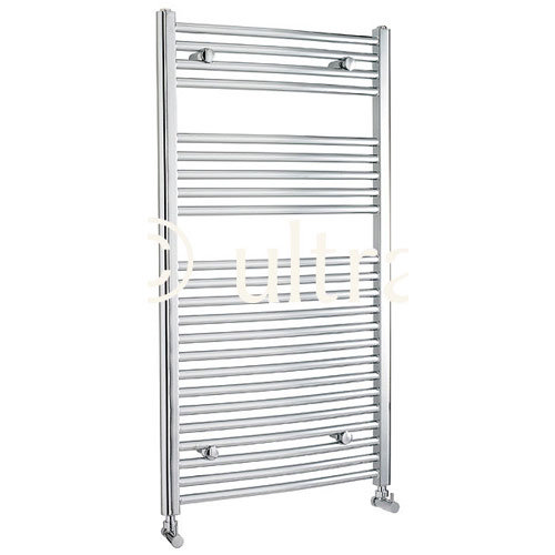 Ultra Chrome Curved Ladder Heated Towel Rail 600mm x 1100mm - HK388 Large Image