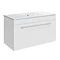 Ultra Design 600mm 1 Drawer Wall Mounted Basin & Cabinet - Gloss White - 2 Basin Options Large Image