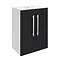 Ultra Design 600mm 2 Door Floor Mounted Basin & Cabinet - Gloss Black - 2 Basin Options Large Image
