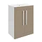 Ultra Design 600mm 2 Door Floor Mounted Basin & Cabinet - Gloss Caramel - 2 Basin Options Large Imag