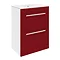 Ultra Design 600mm 2 Drawer Floor Mounted Basin & Cabinet - Gloss Red - 2 Basin Options Large Image