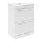 Ultra Design 600mm 2 Drawer Floor Mounted Basin & Cabinet - Gloss White - 2 Basin Options Large Imag
