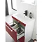 Ultra Design 800mm 1 Drawer Wall Mounted Basin & Cabinet - Gloss Red - 2 Basin Options Profile Large