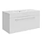 Ultra Design 800mm 1 Drawer Wall Mounted Basin & Cabinet - Gloss White - 2 Basin Options Large Image