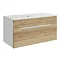 Ultra Design 800mm 1 Drawer Wall Mounted Basin & Cabinet - Natural Walnut - 2 Basin Options Large Im