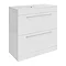 Ultra Design 800mm 2 Drawer Floor Mounted Basin & Cabinet - Gloss White - 2 Basin Options Large Imag