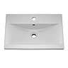 Ultra - Design Compact Wall Mounted Basin & Cabinet W500 x D383mm - High Gloss Black - FDE027 Profile Large Image
