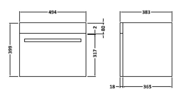 Ultra - Design Compact Wall Mounted Basin & Cabinet W500 x D383mm ...