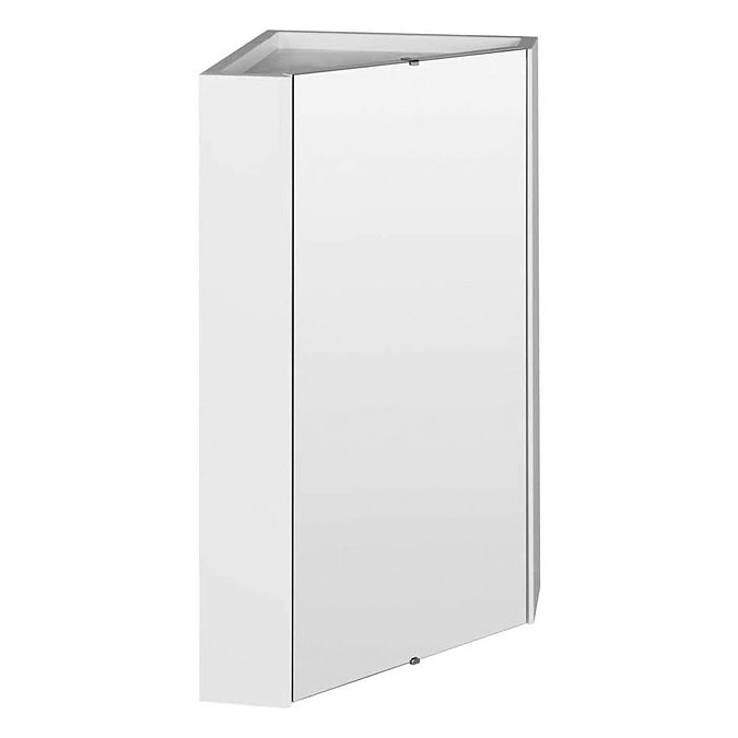 Hudson Reed - Design Gloss White Corner Mirror Cabinet with one shelf - LQ059  Profile Large Image
