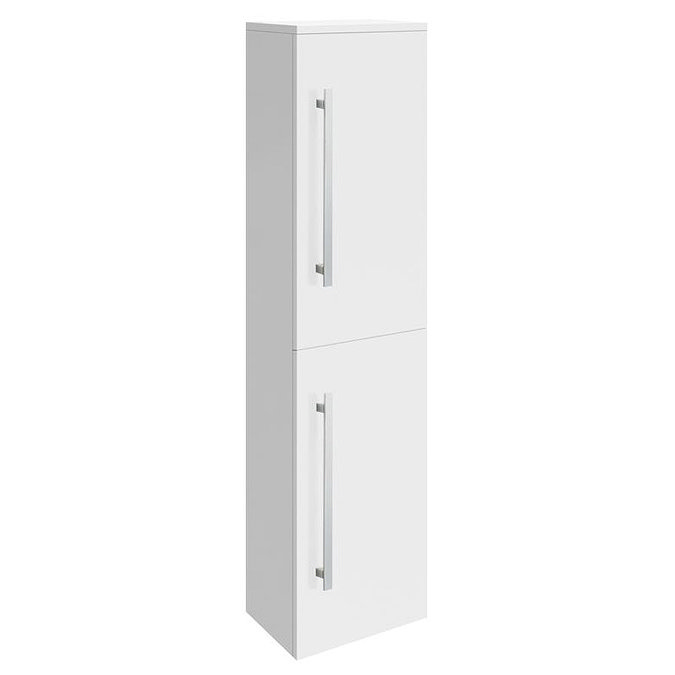 Ultra Design Gloss White Wall Mounted Tall Side Cabinet W350 x D250mm - CAB166 Large Image