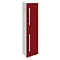 Ultra Design Wall Mounted Tall Side Cabinet W350 x D250mm - White & Red - CAB168 Large Image