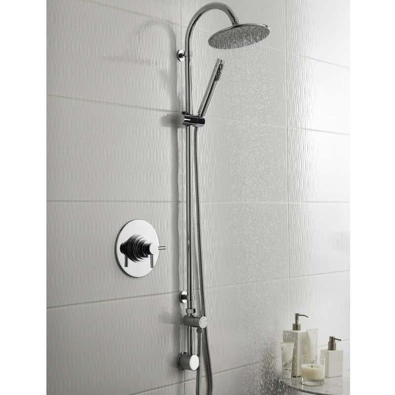 Ultra Destiny Rigid Riser Shower Kit with Concealed Outlet Elbow - Chrome - A3115 Profile Large Imag