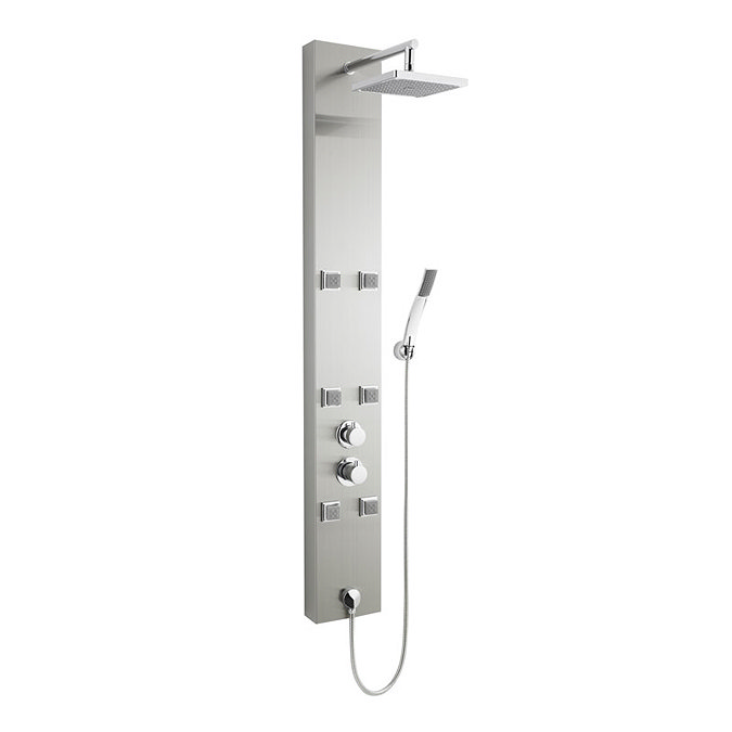 Ultra - Easton Thermostatic Shower Panel - Stainless Steel - AS374 Large Image
