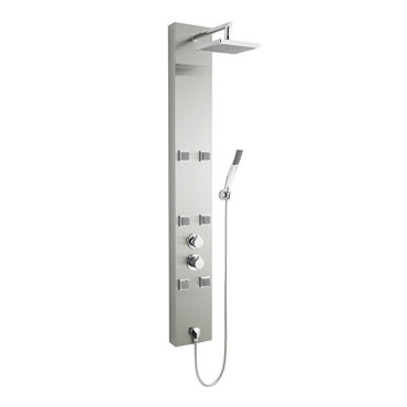 Ultra - Easton Thermostatic Shower Panel - Stainless Steel - AS374 Profile Large Image