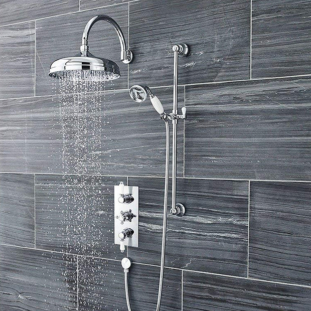 Ultra Edwardian Triple Concealed Thermostatic Shower Valve with Rectangular Plate - ITY315  Profile 