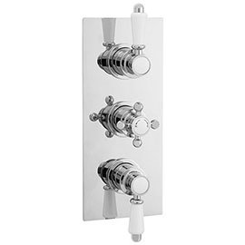 Ultra Edwardian Triple Concealed Thermostatic Shower Valve with Rectangular Plate - ITY315 Medium Im