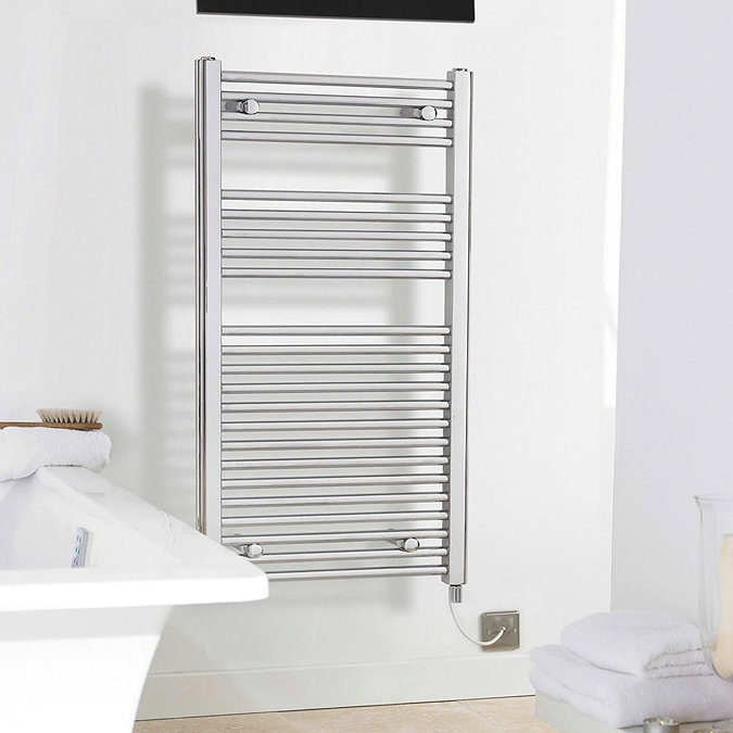 Electric-Only Heated Towel Rail 500 x 1100mm - Chrome - MTY068  Profile Large Image