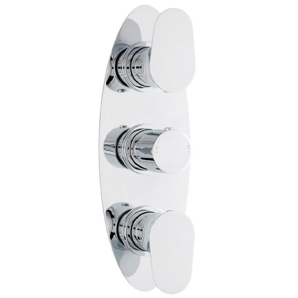 Ultra Entity Concealed Thermostatic Triple Shower Valve - Oval Plate - ENTV03 Large Image