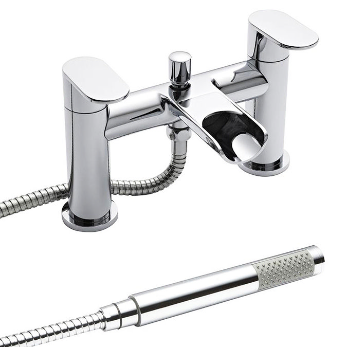 Ultra Flume Open Spout Bath Shower Mixer Tap + Shower Kit FLU314 Large Image
