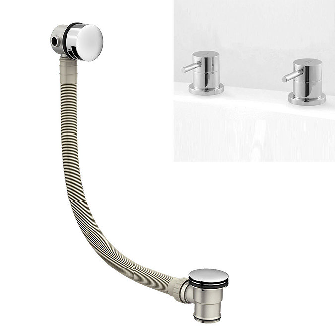Ultra Freeflow Bath Filler Side Valves & Waste Profile Large Image