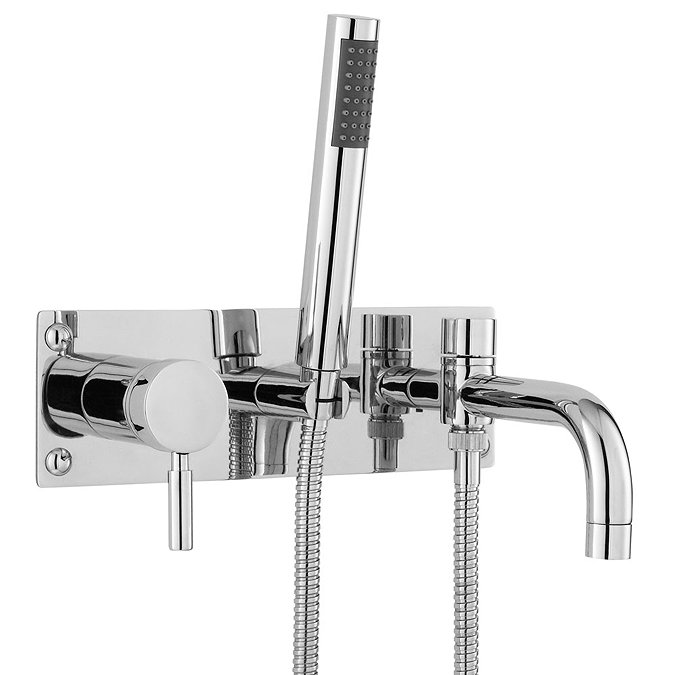 Ultra Helix Single Lever Wall Mounted Bath Shower Mixer - Chrome - PK350 Large Image