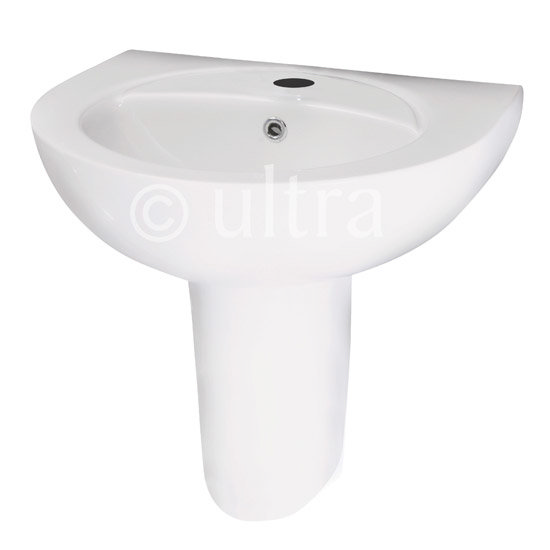 Ultra - Jardine 500 Basin 1TH & Semi Pedestal - CJA001 Large Image