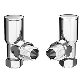 Arezzo Modern Angled Radiator Valves - Chrome