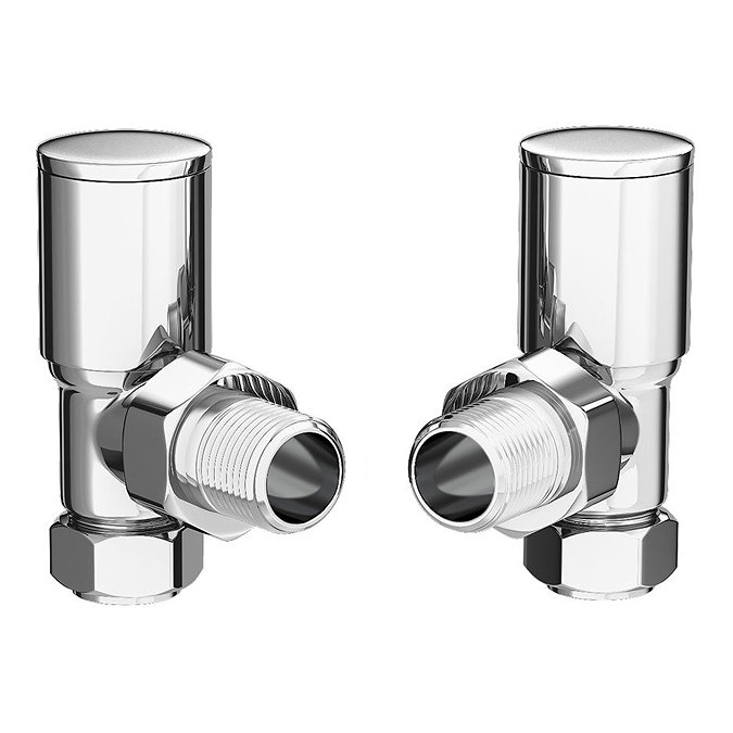 Arezzo Modern Angled Radiator Valves - Chrome
