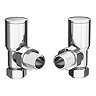 Arezzo Modern Angled Radiator Valves - Chrome