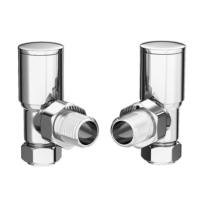 Hudson Reed Minimalist Chrome Manual Angled Radiator Valves (Pair)