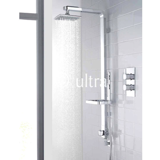 Ultra Muse Concealed Thermostatic Twin Shower Valve w/ Intuition Shower Kit - Chrome Large Image