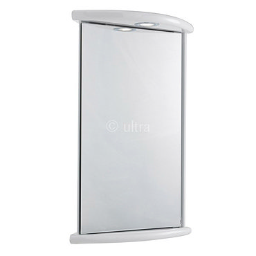 Ultra Niche Corner Mirror Cabinet with Light, Shaving Socket and Digital Clock - LQ374 Profile Large Image