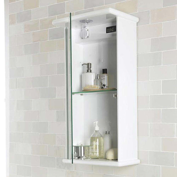 Ultra Niche Single Mirror Cabinet with Light, Shaving Socket and ...