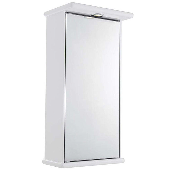 Ultra Niche Single Mirror Cabinet with Light, Shaving Socket and Digital Clock - LQ386 Large Image