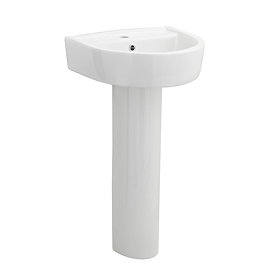Ultra - Orb 1 Tap Hole 420mm Basin and Pedestal Set Large Image