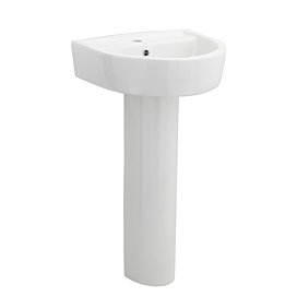 Ultra - Orb 1 Tap Hole 420mm Basin and Pedestal Set Large Image