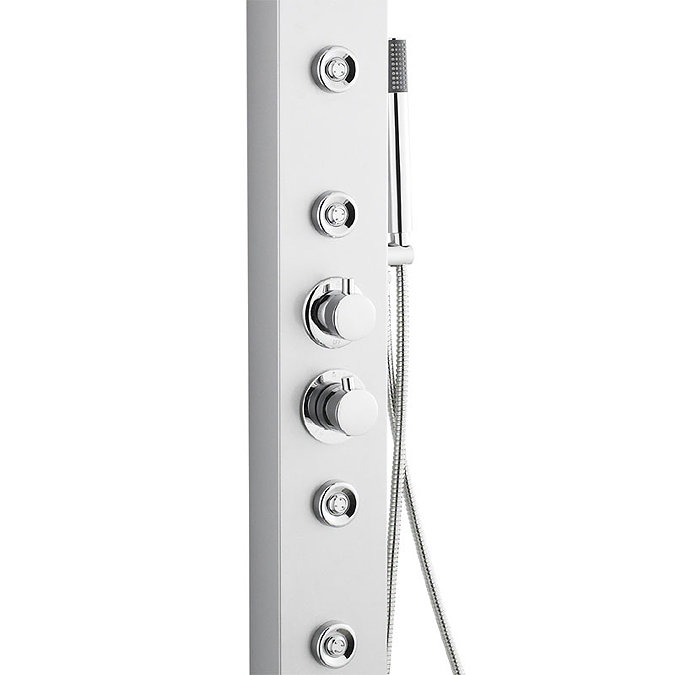 Ultra - Peyton Thermostatic Shower Panel - Matt Silver - AS376 Feature Large Image