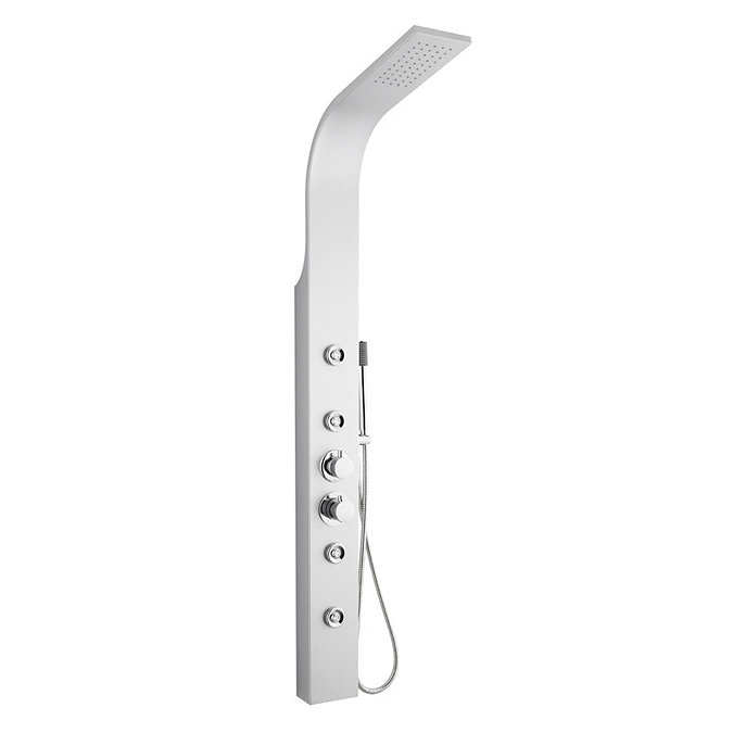 Premier Peyton Thermostatic Shower Panel - Matt Silver - AS376 Large Image