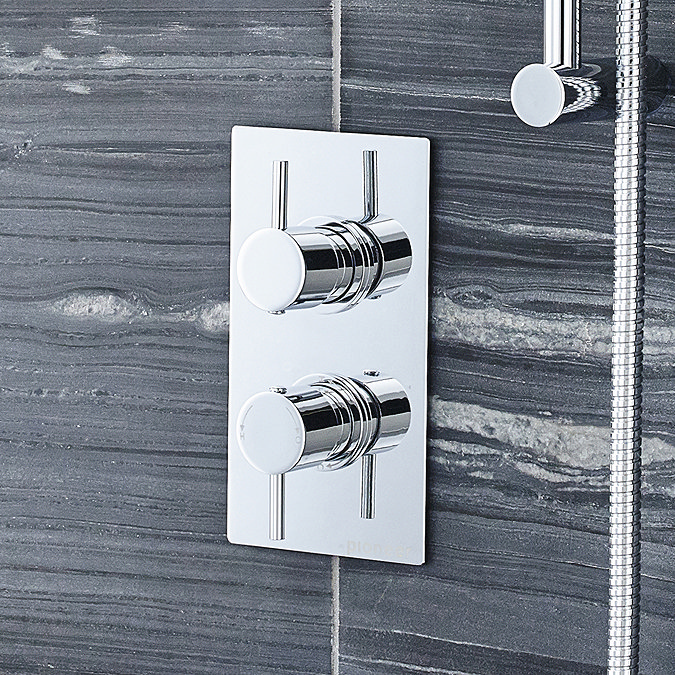 Ultra Pioneer Round Concealed Thermostatic Twin Shower Valve - PIOV21 Profile Large Image