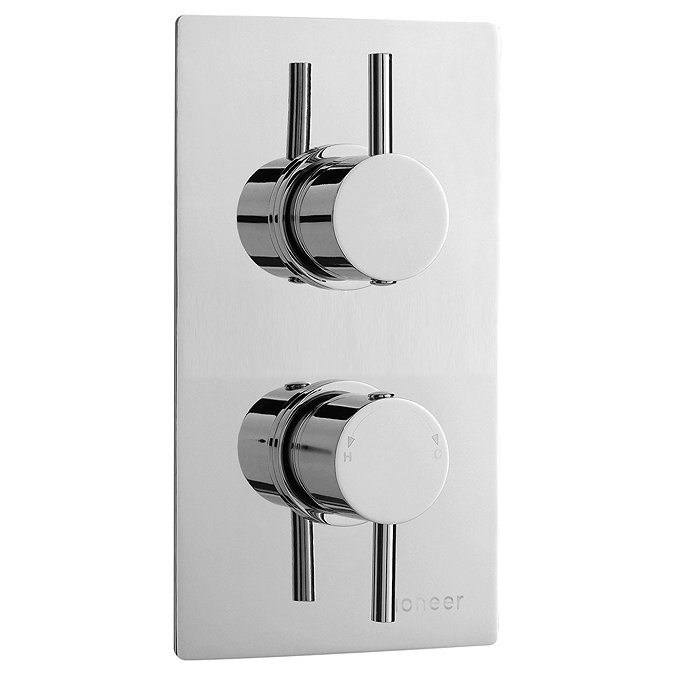 Ultra Pioneer Round Concealed Thermostatic Twin Shower Valve - PIOV21 Large Image