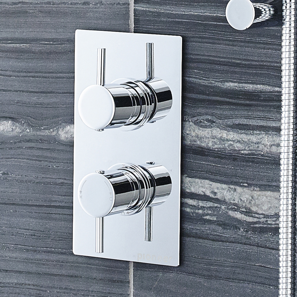 Ultra Pioneer Round Concealed Twin Shower Valve With Built-In Diverter